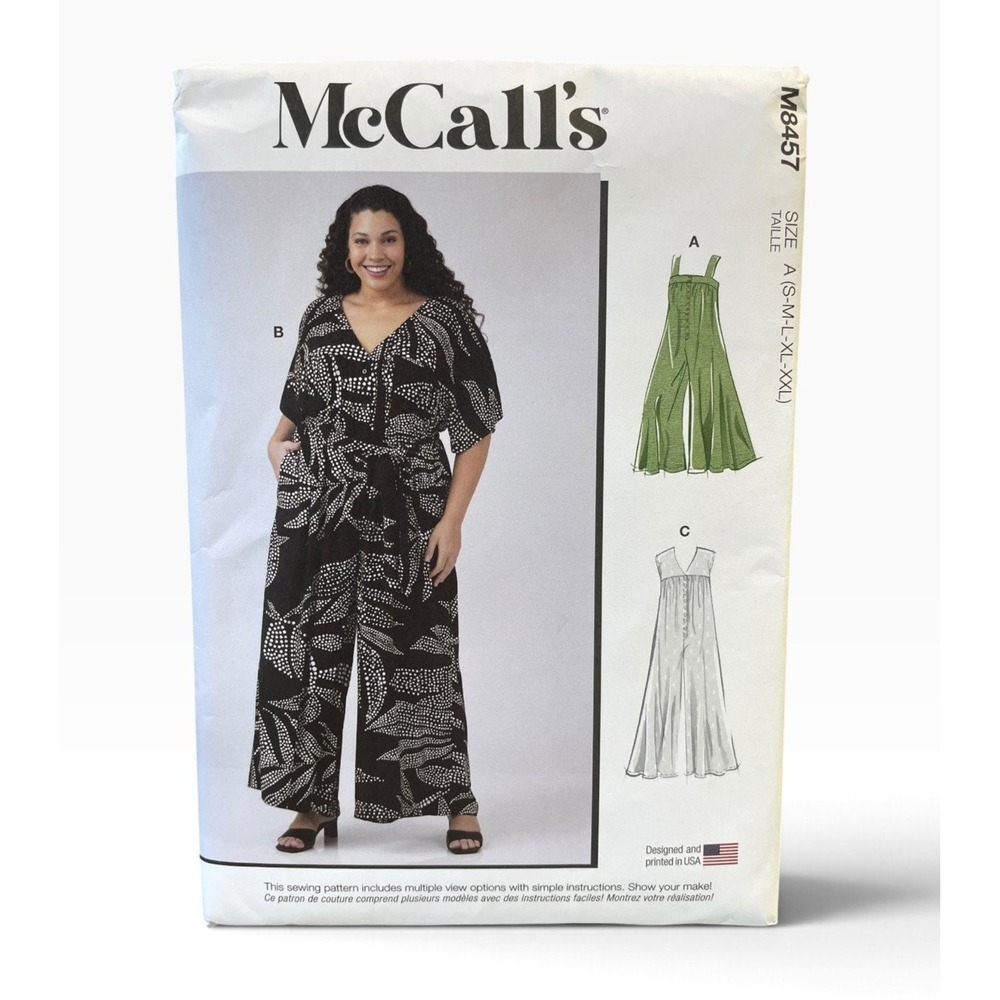 McCall's M8457 Misses' Loose Fit Jumpsuit & Sash S-XXL Modern Uncut FF